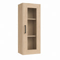 Armoire de chambre 1 porte vitrée chêne clair en panneaux de particules 50 x 40 x 180 cm