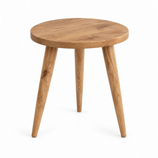 Table d'appoint ronde en chêne massif naturel Ø 45 cm x H 45 cm